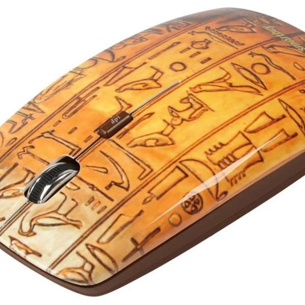 Мышь беспроводная SmartBuy SBM-327AG-EG-FC USB Optical (1000/1500/2000 dpi) золотая с принтом Egypt,