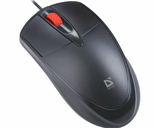 Мышь Defender Icon MB-057 USB Optical (1000dpi) черная, 2 кнопки+колесо-кнопка, бесшумная, коробка