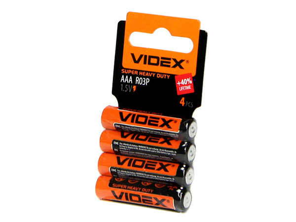 Батарейка Videx R3 Shrink 4