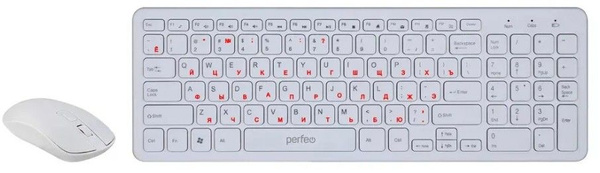 Беспроводной набор Perfeo PF-B4899 "UNION" USB White 96 + 12 функциональных клавиш + мышь 4 кнопки с