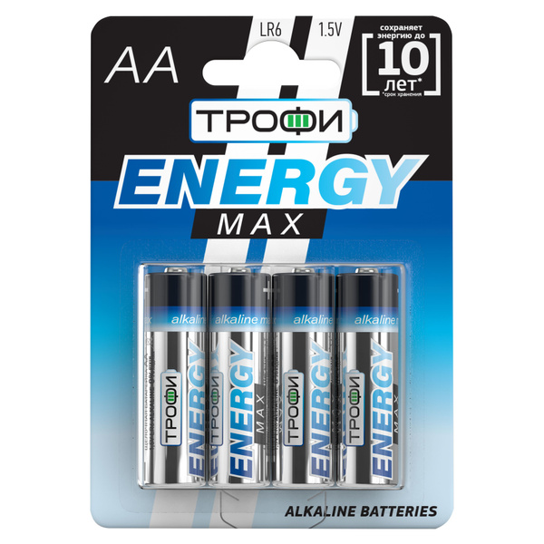 Батарейка Трофи LR6 BL 4 ENERGY MAX Alkaline