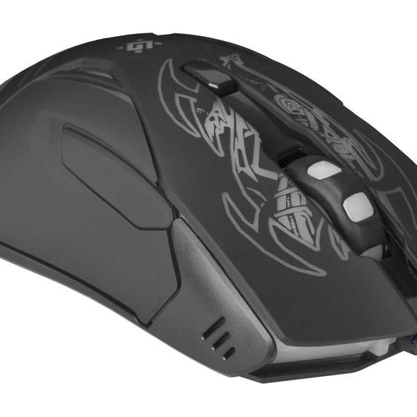 Мышь игровая Defender Bionic GM-250L USB Optical (800/1800/2400/3200 dpi) черная, 5 кнопок+колесо-кн