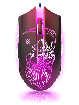 Мышь игровая Defender Ghost GM-190L USB Optical (800/1800/2400/3200 dpi) черная, 5 кнопок+колесо-кно