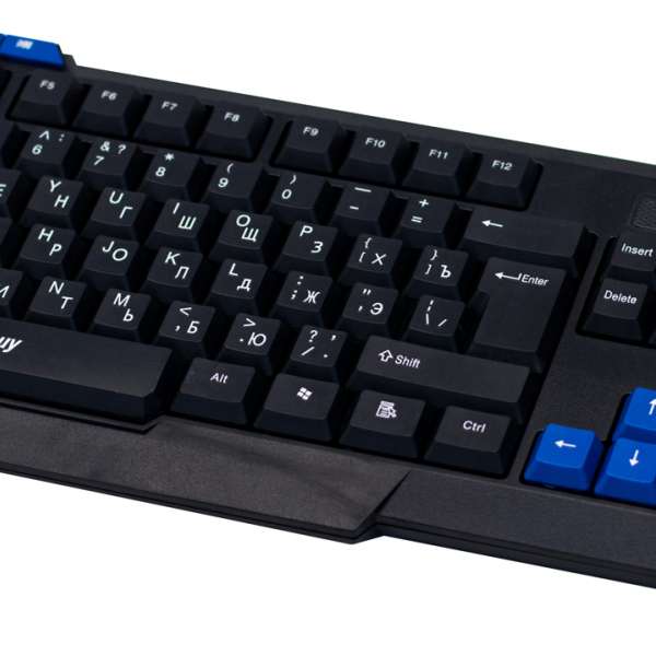 Клавиатура SmartBuy SBK-221U-K USB Black 104 клавиши+8 дополнительных клавиш, цветные клавиши WASD и