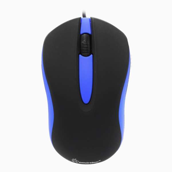 Мышь SmartBuy SBM-329-KB ONE USB Optical (1200dpi) черно-синяя, 2 кнопки+кнопка-колесо коробка