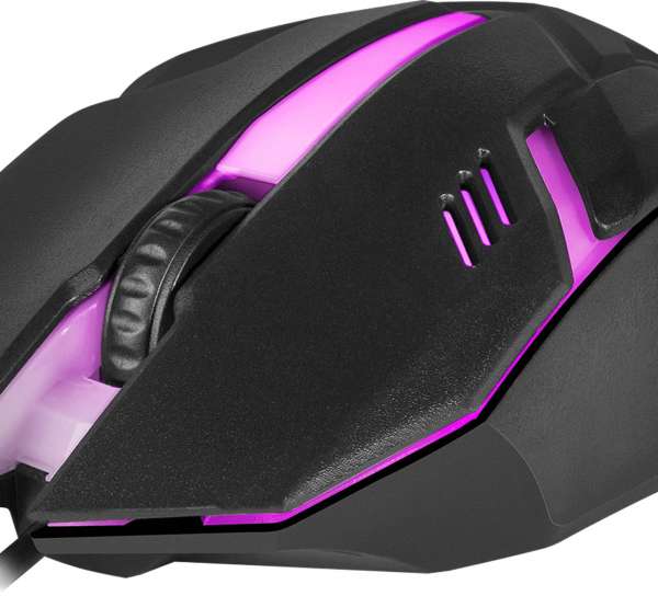 Мышь Defender HIT MB-550 USB Optical (1200 dpi) черная, 2 кнопки+кнопка-колесо, 7 цветов подсветки, 