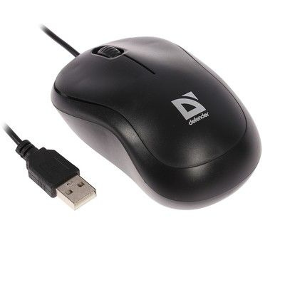 Мышь Defender MS-759 Patch USB Optica (1000 dpi) черная, 2 кнопки+колесо-кнопка, коробка