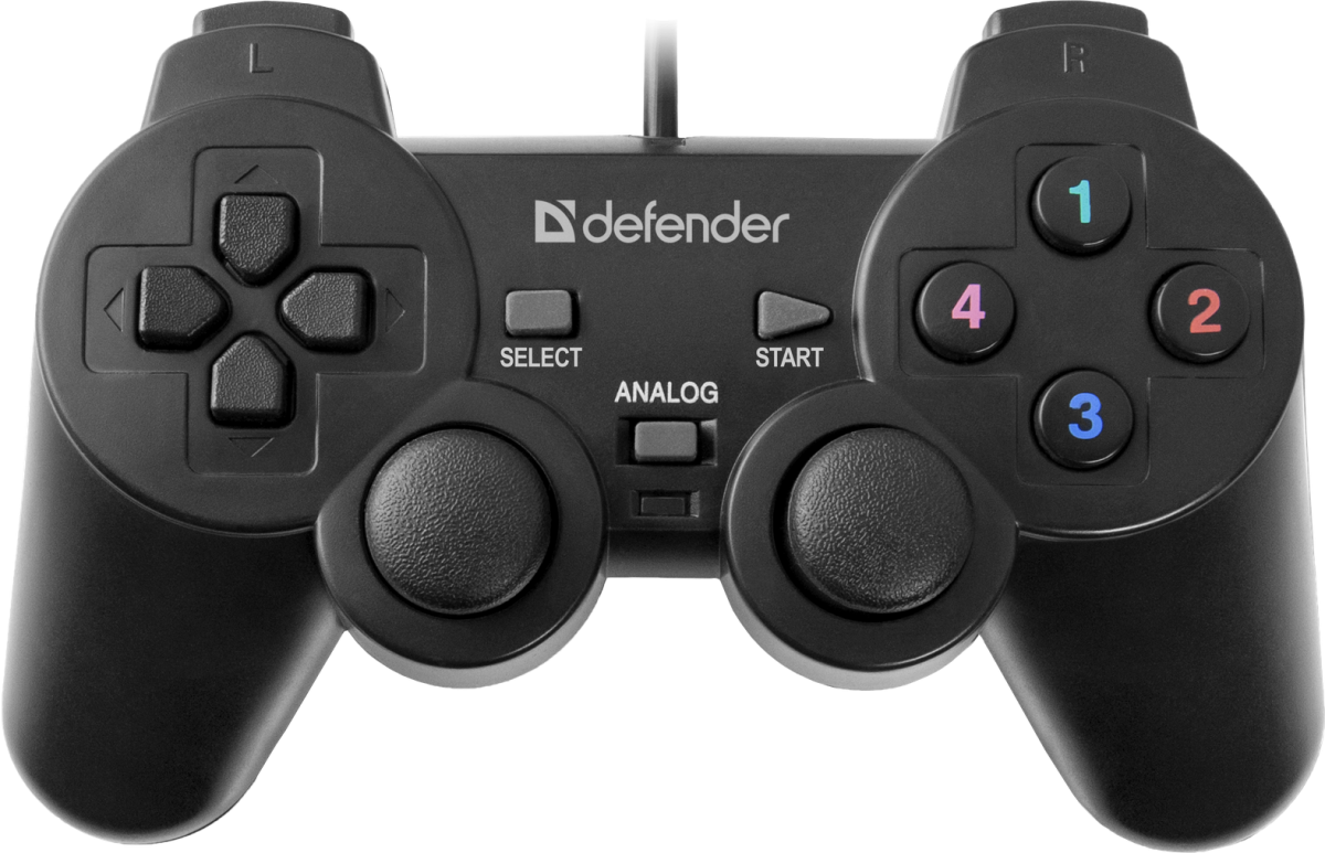 Геймпад PC Defender Omega 12 функциональных кнопок, аналоговый джойстик, вибрация, блистер (64247)