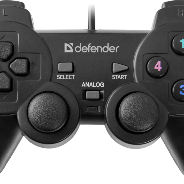Геймпад PC Defender Omega 12 функциональных кнопок, аналоговый джойстик, вибрация, блистер (64247)