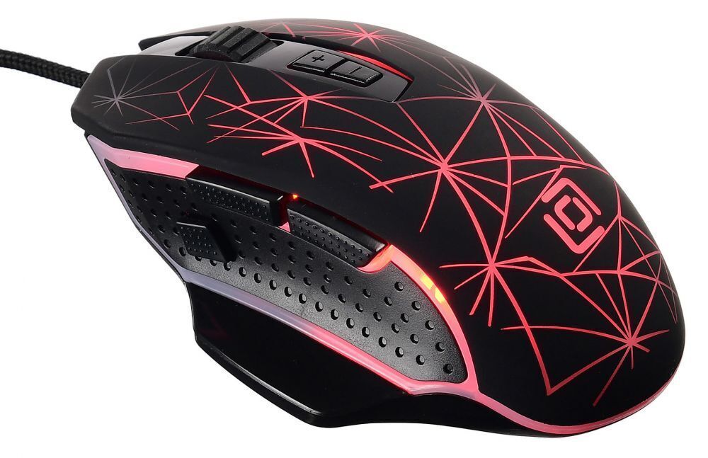 Мышь игровая Oklick 935G STARFALL USB Optical (800/1600/2000/3200 dpi) черная, 7 кнопок+колесо-кнопк