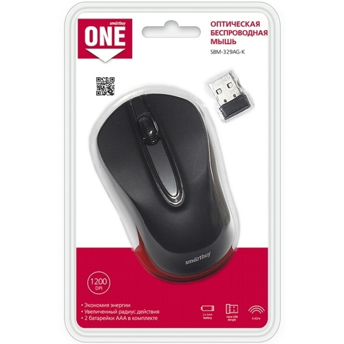 Мышь компьютерная беспроводная smartbuy ONE SBM-329-K
