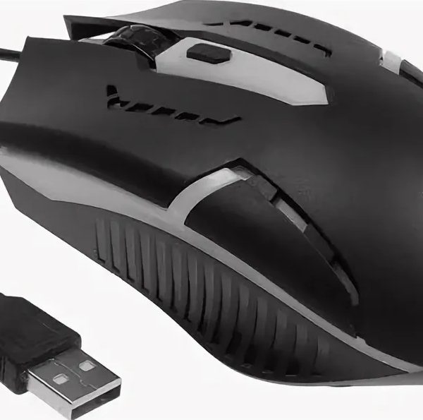 Мышь Defender HIT MB-601 USB Optical (800-1200 dpi) черная, 3 кнопки+кнопка-колесо, 7 цветов подсвет