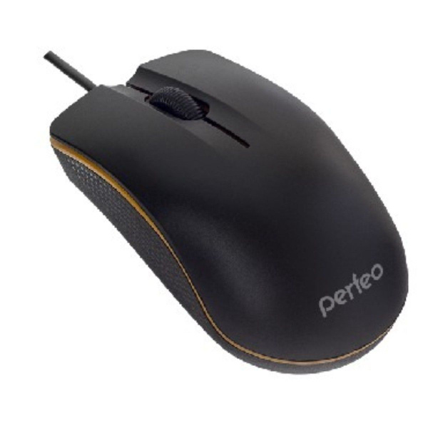 Мышь Perfeo PF-A4492 "LINE" USB Optical (1000dpi) черная, 2 кнопки+колесо-кнопка, коробка