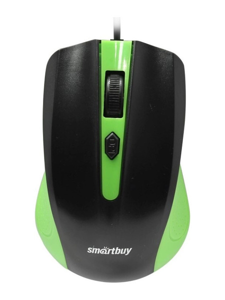Мышь беспроводная SmartBuy SBM-352AG-GK ONE USB Optical (800/1200/1600 dpi) зелено-черная, 2 кнопки+