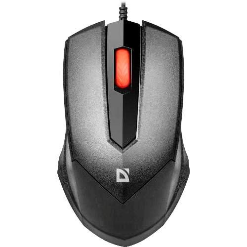 Мышь Defender Expansion MB-753 USB Optical (1200 dpi) черная, 2 кнопки+кнопка-колесо, силиконовое ко