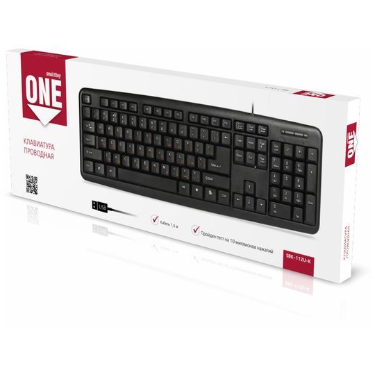 Клавиатура SmartBuy SBK-112P-K ONE PS/2 Black 104 клавиши