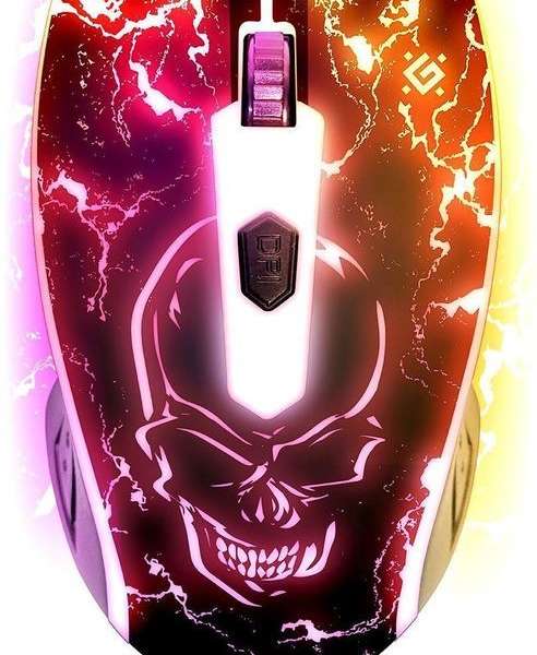 Мышь игровая Defender "Overmatch" GM-069 USB Optical (800/1200/1600/2400 dpi) черная, 3 кнопоки+коле