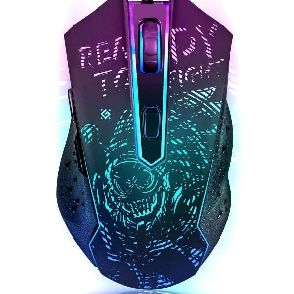 Мышь игровая Defender "Destiny" GM-918 USB Optical (1200/1600/2400/3200 dpi) черная, 5 кнопок+колесо