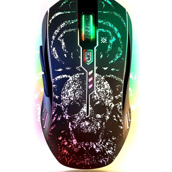 Мышь игровая Defender "Invoker" GM-947 USB Optical (1200/1600/2400/3200 dpi) черная, 5 кнопок+колесо