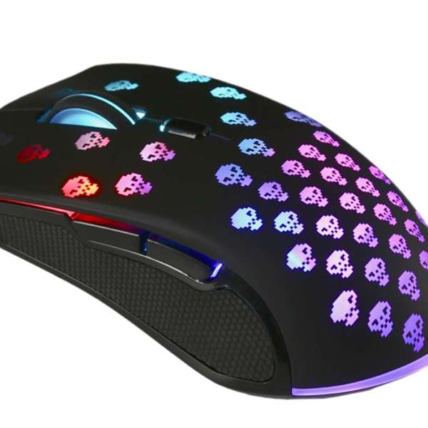 Мышь игровая SmartBuy SBM-718G-K RUSH Skull USB Optical (800/1000/1600/2400 dpi) черная, 4 кнопок+ко