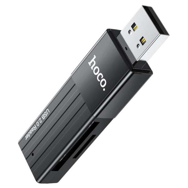 Card Reader HOCO HB20 Mindful SD(HC,,XC)/MMC+Micro SD(HC,,XC внешний USB 2.0, черный