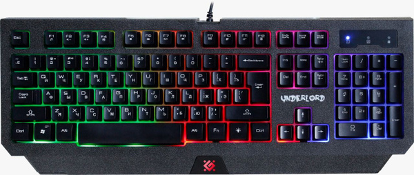 Клавиатура игровая Defender "Underlord" GK-340L RU USB Black 104 клавиши (+12 дополнительных) RGB по