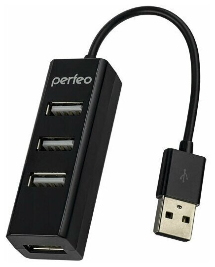 Концентратор USB (HUB) Perfeo PF-A4525/1PF-HYD-6010H 4 порта, Black