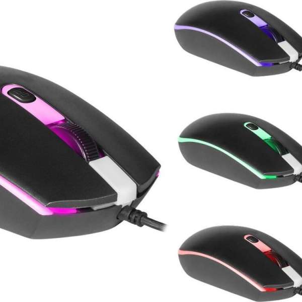 Мышь Defender "Dot" MB-986 RGB USB Optical (1000/1600 dpi) черная, 3 кнопки+колесо-кнопка игровая по