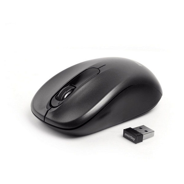 Мышь беспроводная SmartBuy SBM-378AG-K USB Optical (1600 dpi) черная, 2 кнопоки+колесо-кнопка, блист