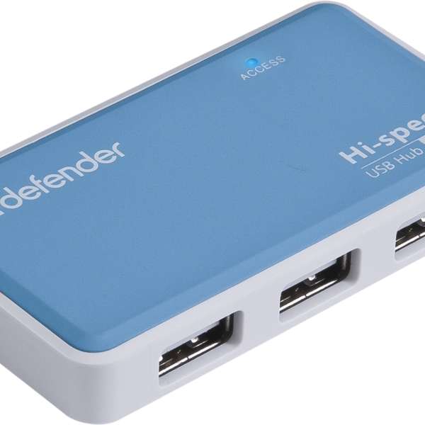Концентратор USB (HUB) Defender Quadro Promt 4 потра, возможность подключения внешнего блока питания