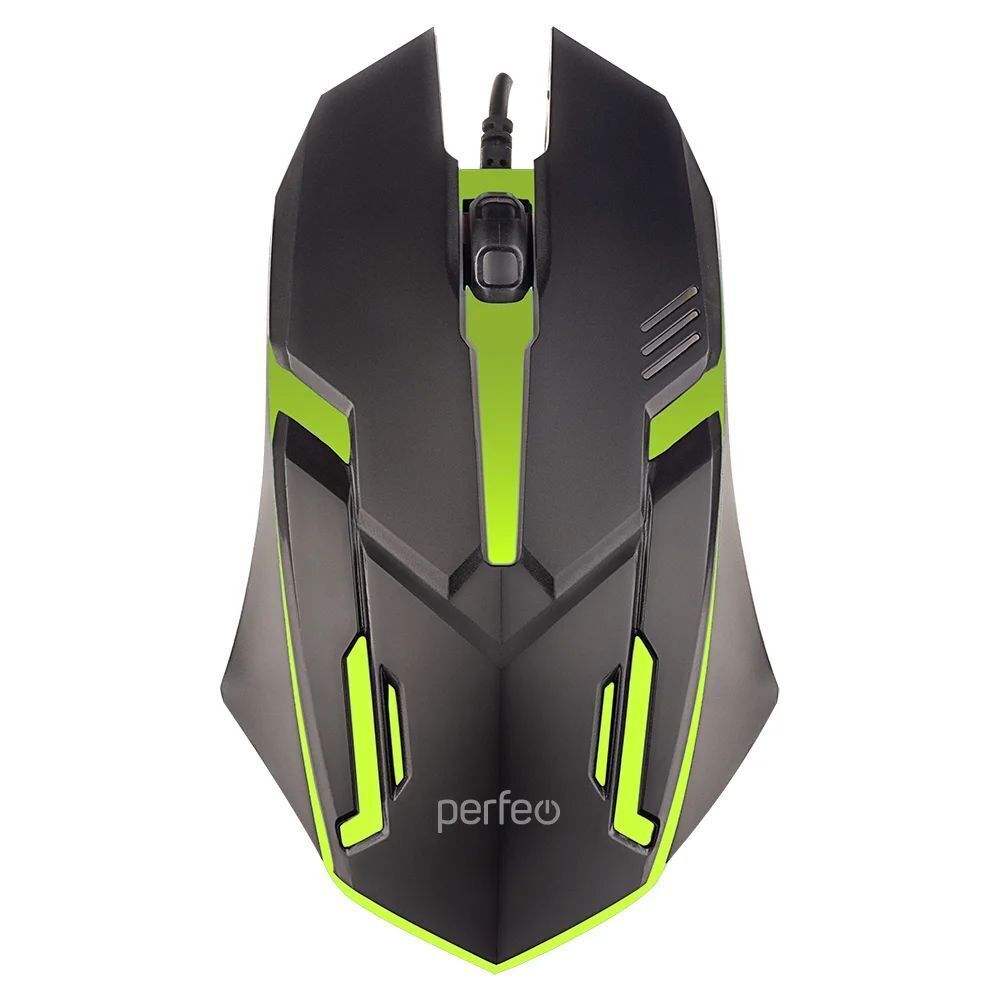 Мышь игровая Perfeo PF-B4798 "GRAF" USB Optical (1000 dpi), черный, 2 кнопки+колесо прокрутки, LED п