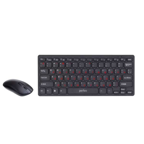 Беспроводной набор Perfeo PF-B4898 "mini COMBO" USB Black 78 + 12 функциональных клавиш + мышь 4 кно