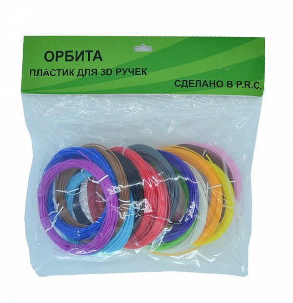 Пластик для 3D-ручки Орбита PM-TYP03 (D-15) ABS 1.75мм., количество цветов: 15 по 3 м.