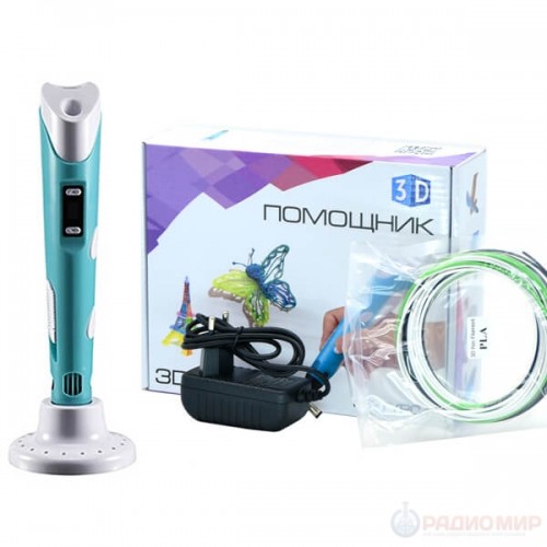 3D ручка Помощник PM-TYP01 1.75-миллиметровый ABS/PLA керамический носик 0,7 мм, LCD дисплей, розовы