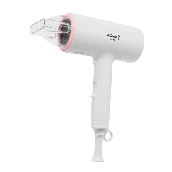 Фен Atlanta ATH-6765 1400Вт., 1 насадка, дорожный, складная ручка, дорожный, длина провода 2 м белый