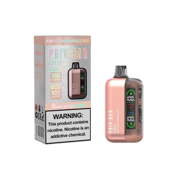 Электронная сигарета Laiska PRIV BAR TURBO 15000 Kiwi Straw Bubble Gum