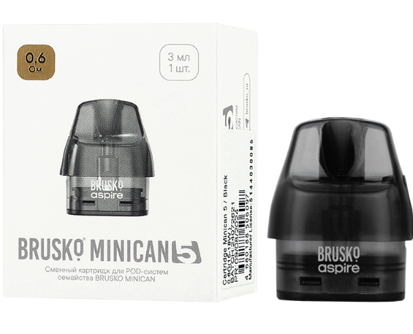 Картридж Brusko Minican 5 Black 0.6Ω 15-18W