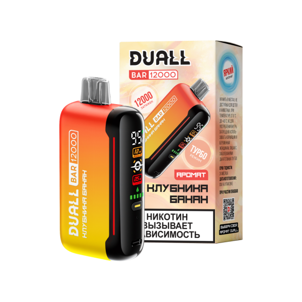 Одноразовая электронная сигарета DUALL BAR 12000 Клубника Банан