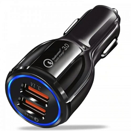 Автомобильное зарядное устройство - YY-888 12/24В 2хUSB, Выходной ток: USB1-3,0A, QC 3.0, USB2-3,1A,