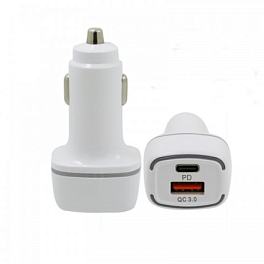 Автомобильное зарядное устройство - YY-C01 12/24В 2хUSB, Выходной ток: USB1-3,0A, QC 3.0, Type-C-PD2