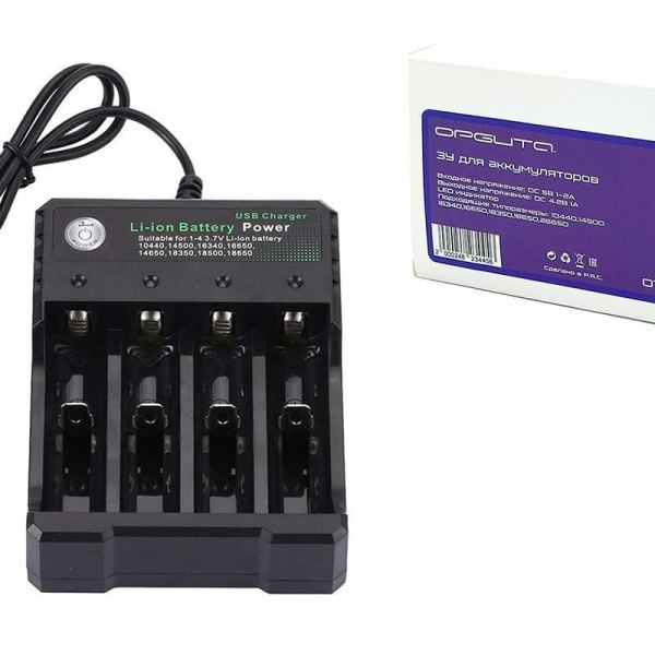 Зарядное устройство Орбита OT-APZ03 - ТЕХПАК 1000 mA Li-ion: 10440/14500/16340/16650/18350/18500/186