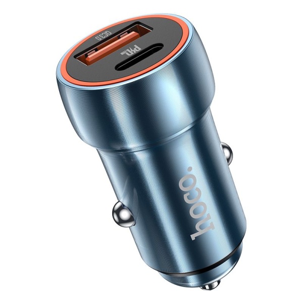 Автомобильное зарядное устройство HOCO Z46 Blue shield 12-24В 3.6V-6.5V/3A, 6.6-9V/2A, 9.1V-12Vсиний