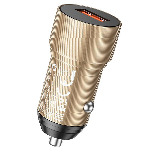 Автомобильное зарядное устройство Borofone BZ19A Wisdom 12/24В 1хUSB, Выходной ток: USB1-3,0A, золот