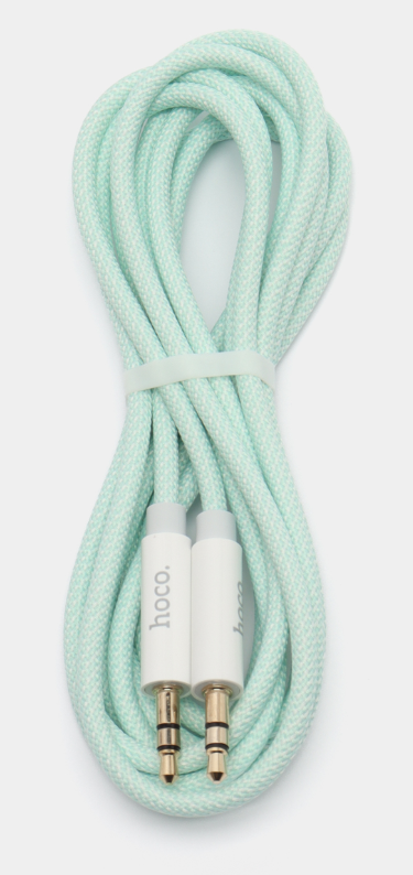 Кабель Jack 3.5 штекер-штекер HOCO длина 1м, нейлон, коробка зеленый UPA19