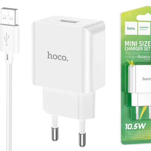СЗУ HOCO C106A 1хUSB, 2,1А, блистер, белый