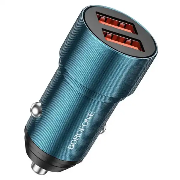 Автомобильное зарядное устройство Borofone BZ19 Wisdom 12/24В 2хUSB, Выходной ток: USB1-2,4A, синий
