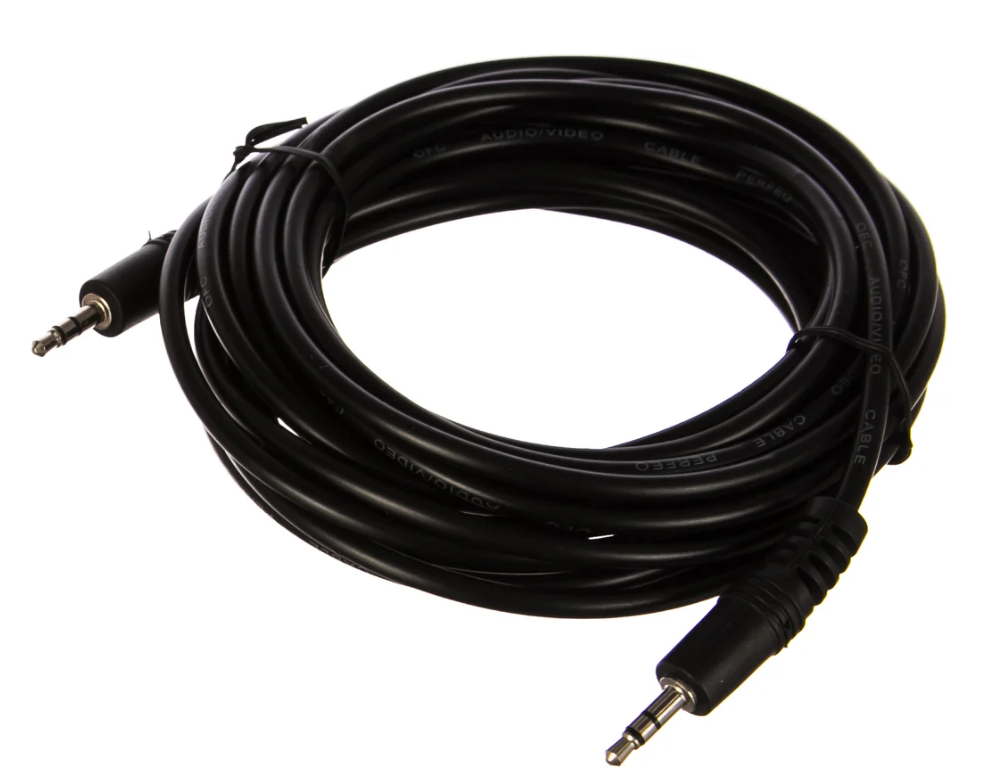Кабель Jack 3.5 штекер-штекер Perfeo длина 5м, пакет, черный (J2105)