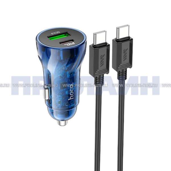 Автомобильное зарядное устройство HOCO Z47 2хUSB синий