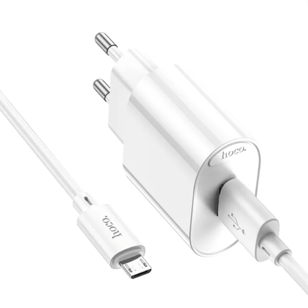 СЗУ HOCO C109A 1хUSB, 3А, QC3.0, кабель MicroUSB, блистер, белый