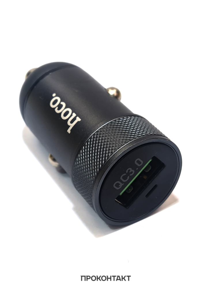 Автомобильное зарядное устройство HOCO Z49A 12-24В 3.6V-6.5V/3A, 6.6-9V/2A, 9.1V-12V/1.5A, 18W. черн